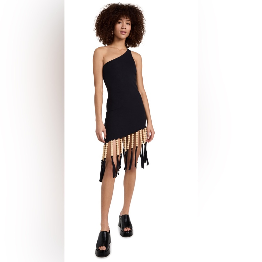 Simon Miller Fine Rib Jamo Dress with wood bead fringe in size Small with tags